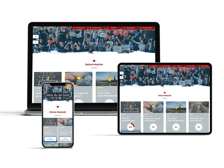 Webdesign für Online Lern Plattform