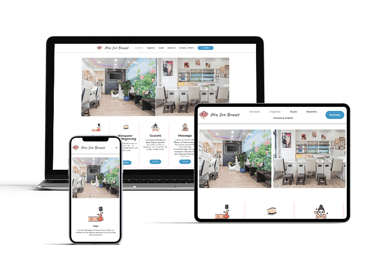 Webdesign für kosmetik Studio